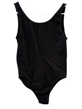 BP. XL Black Ribbed Seamless Bodysuit Leotard Stretch Scoop Neck Basic